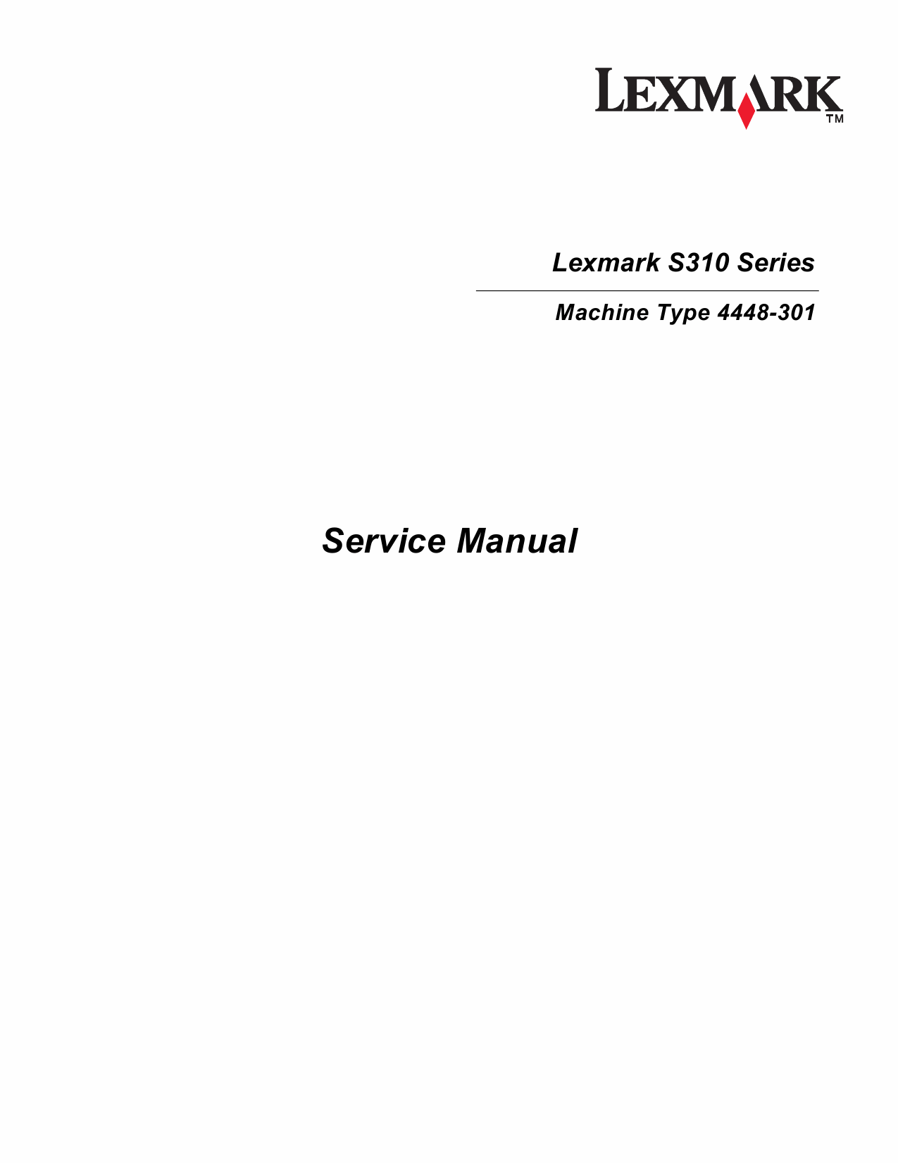 Lexmark S S310 4448 Service Manual-1